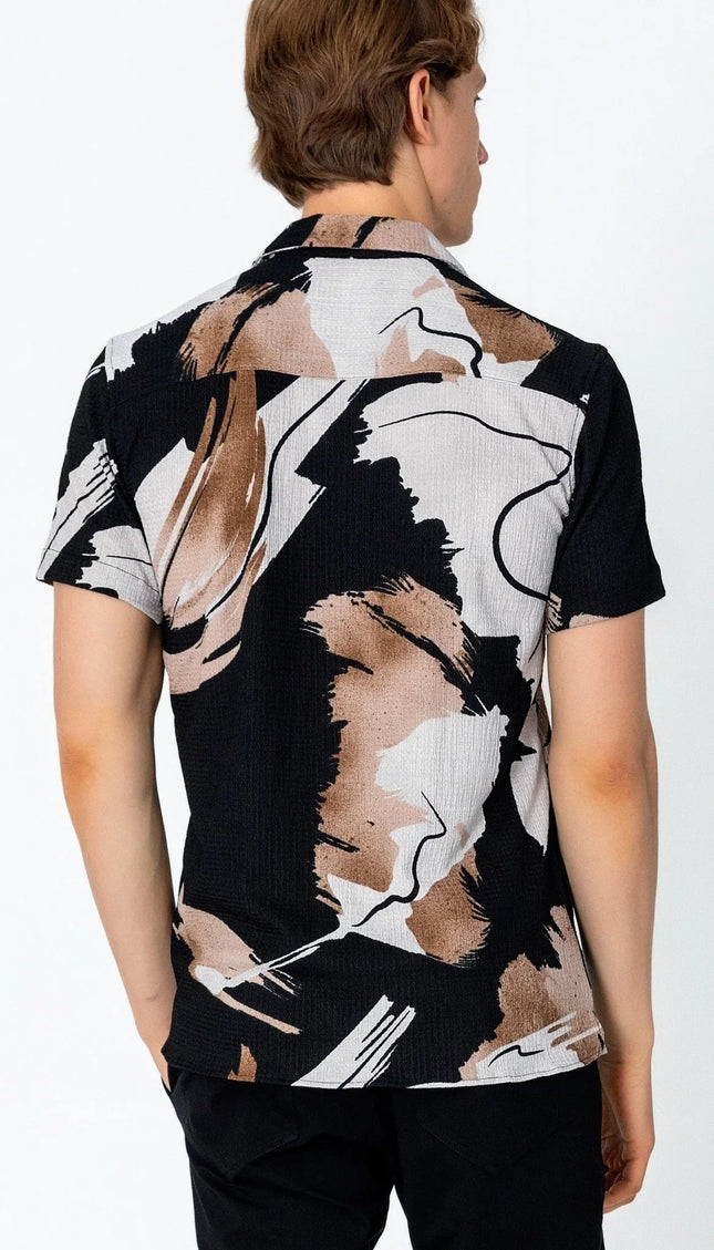 Short Sleeve Shirt - Light Brown - Ron Tomson