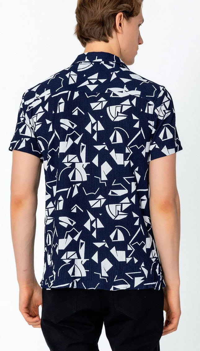 Short Sleeve Shirt - Navy - Ron Tomson