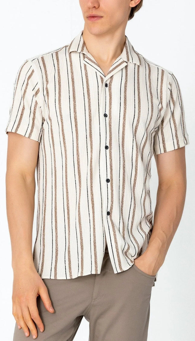 Short Sleeve Shirt - Stone - Ron Tomson