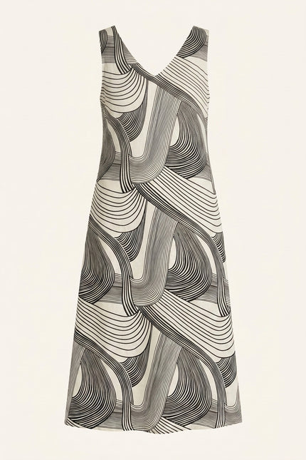 Shoulder Detail Dress - Black - Back