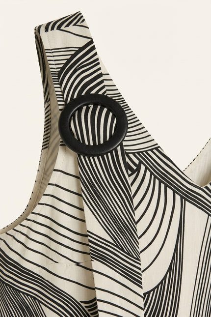 Shoulder Detail Dress - Black - Detail
