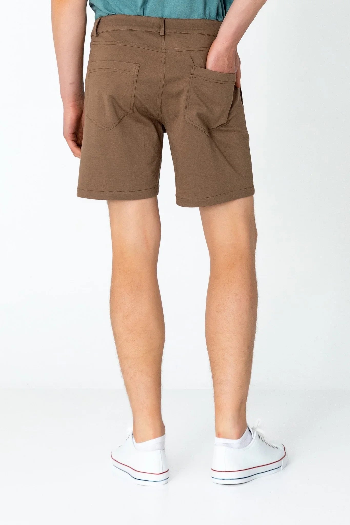 Side Pocket Lightweight Shorts - Camel - Ron Tomson