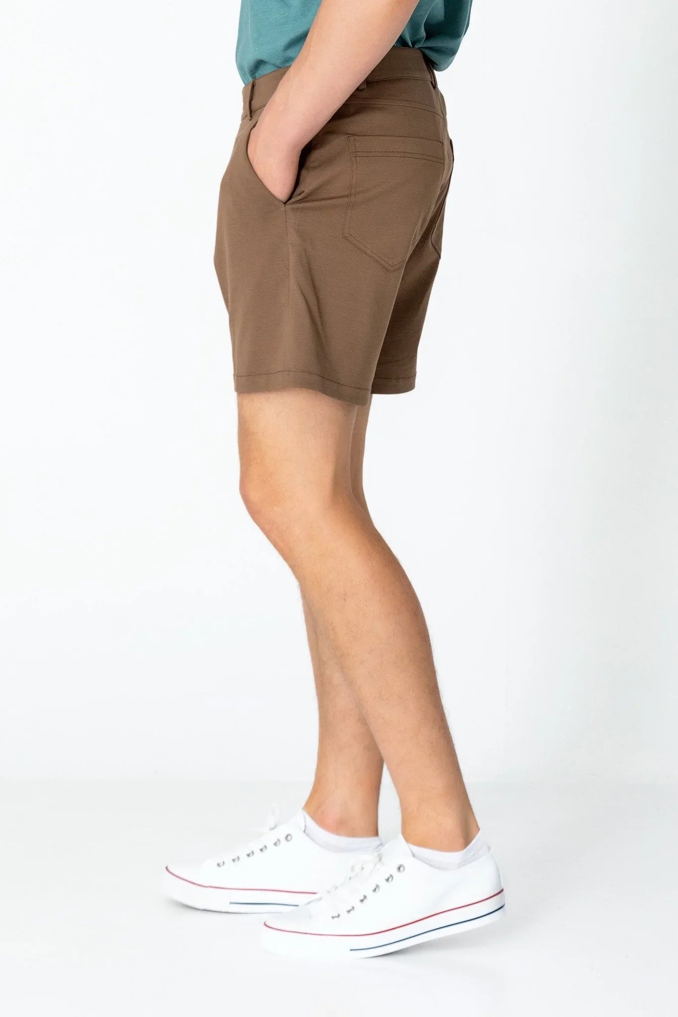Side Pocket Lightweight Shorts - Camel - Ron Tomson