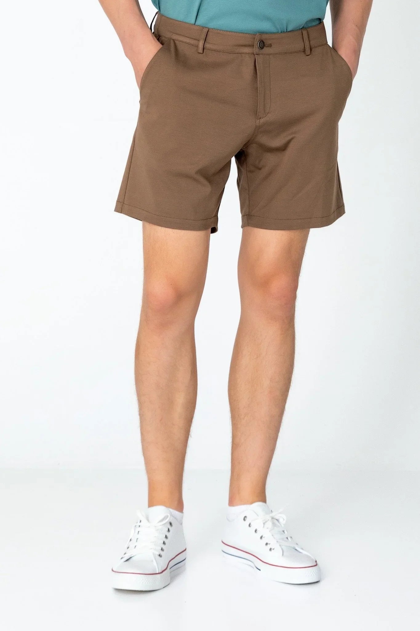 Side Pocket Lightweight Shorts - Camel - Ron Tomson
