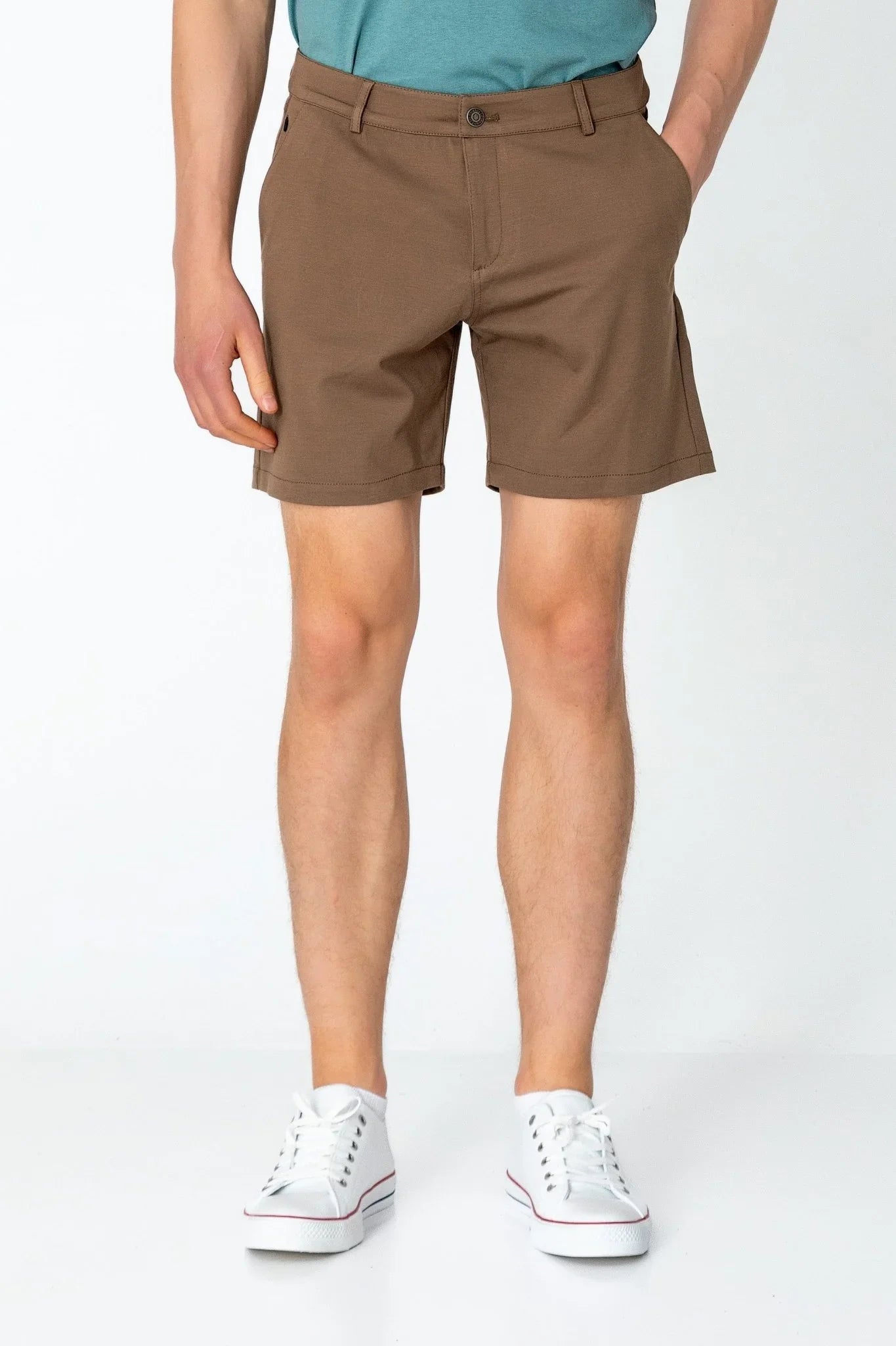 Side Pocket Lightweight Shorts - Camel - Ron Tomson