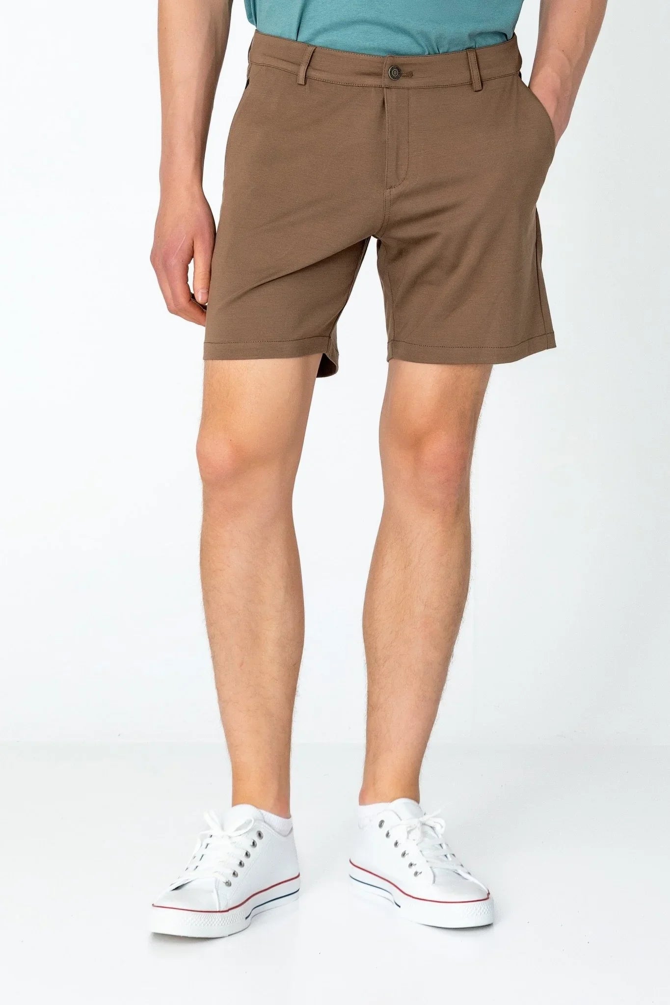 Side Pocket Lightweight Shorts - Camel - Ron Tomson