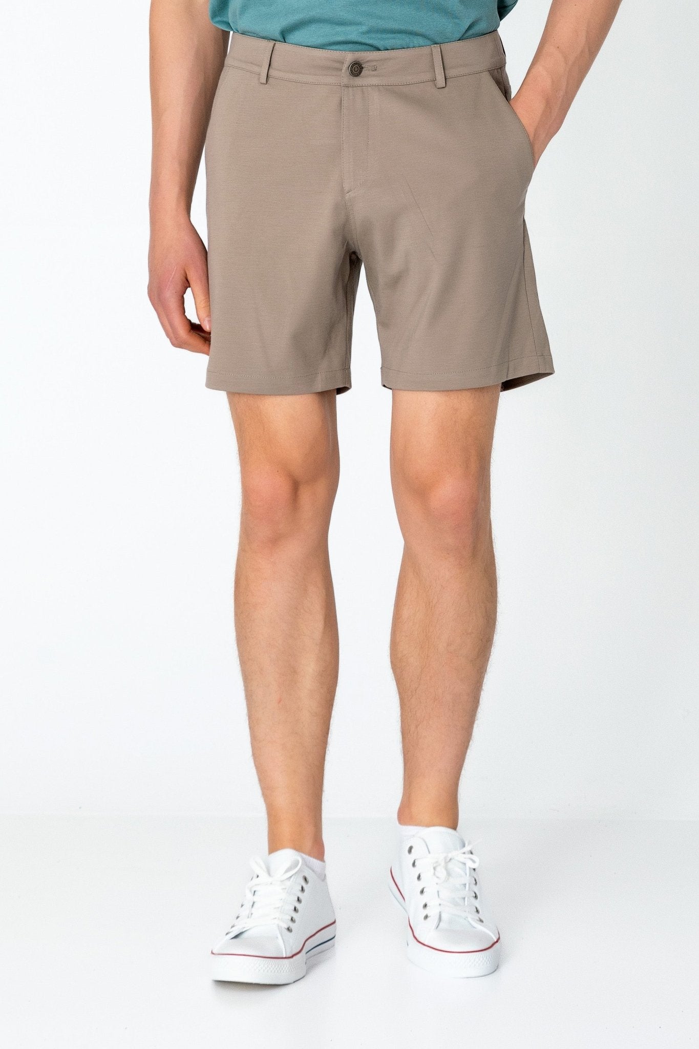 Side Pocket Lightweight Shorts - Sand - Ron Tomson