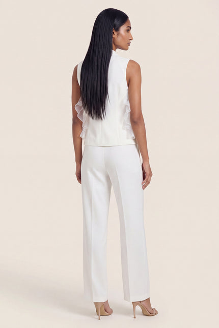 Side Tulle 2-Piece Suit - White - back view