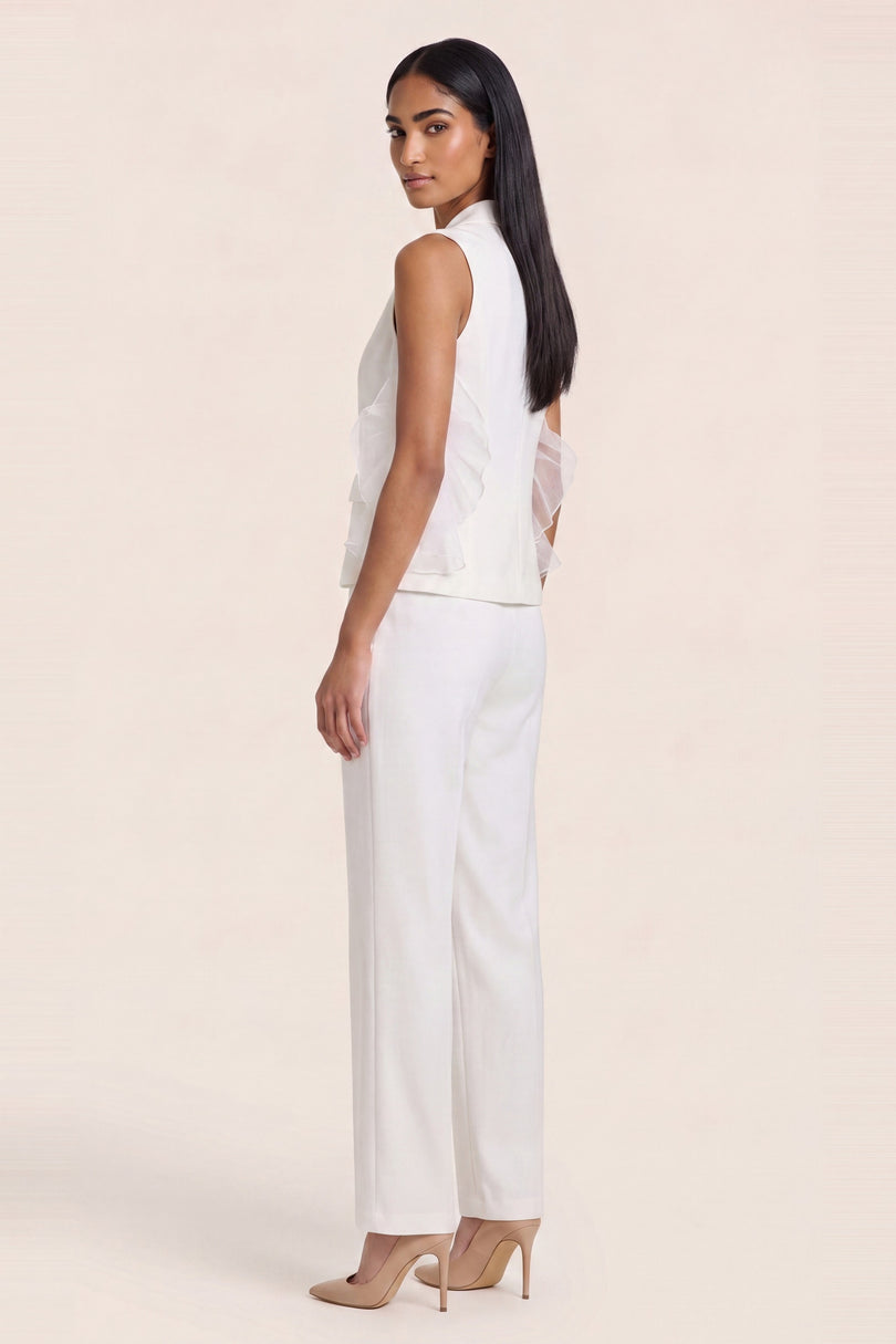 Side Tulle 2-Piece Suit - White - side view
