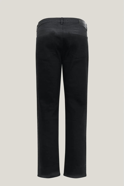 Side Waxed Tapered Jeans - Black - Ron Tomson