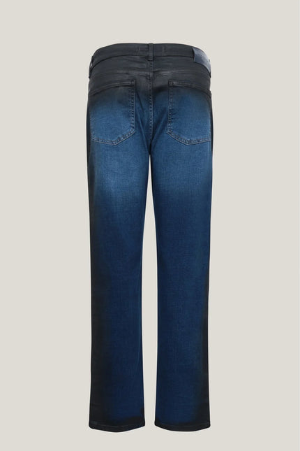 Side Waxed Tapered Jeans - Blue - Ron Tomson