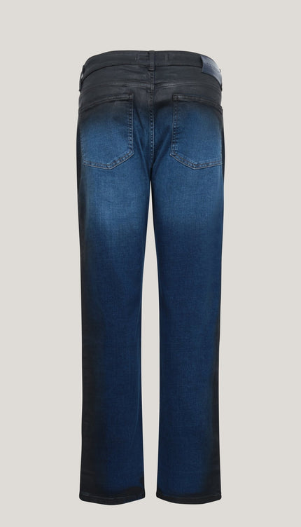 Side Waxed Tapered Jeans - Blue - Ron Tomson