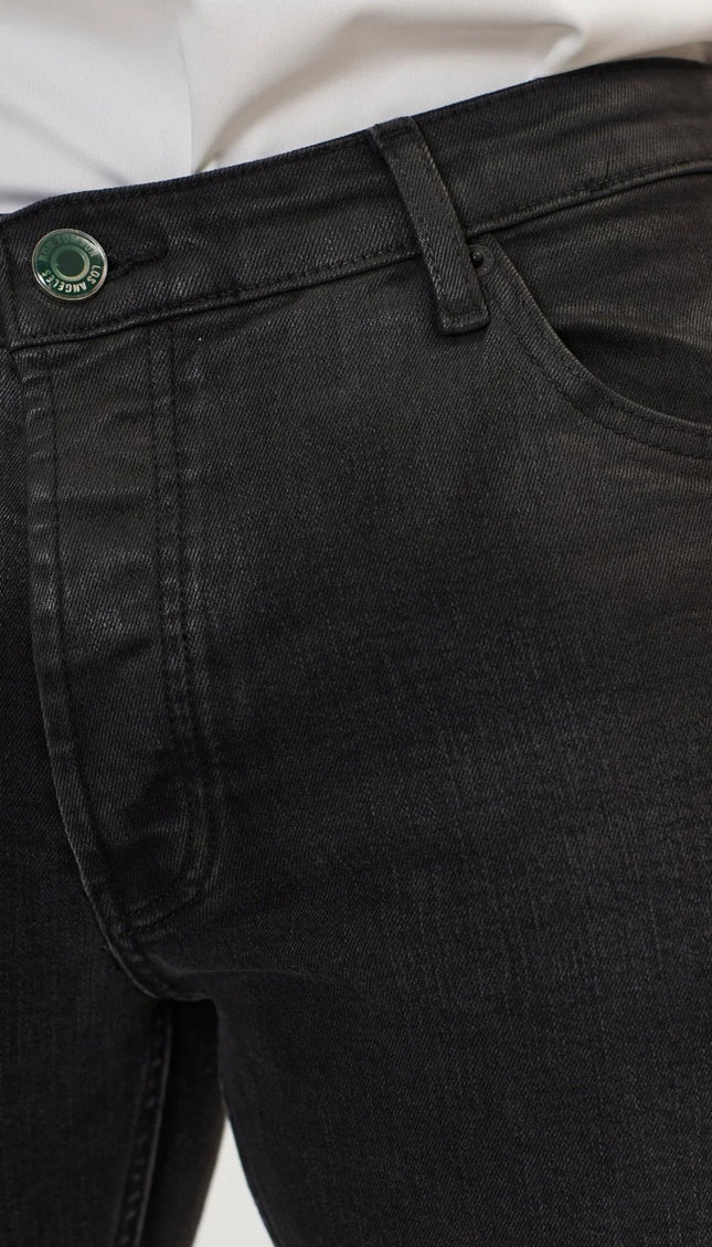 Side Waxed Tapered Jeans - Grey - Ron Tomson