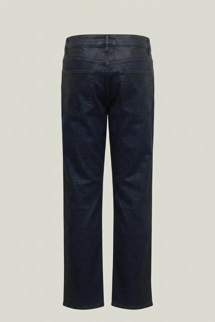Side Waxed Tapered Jeans - Navy - Back