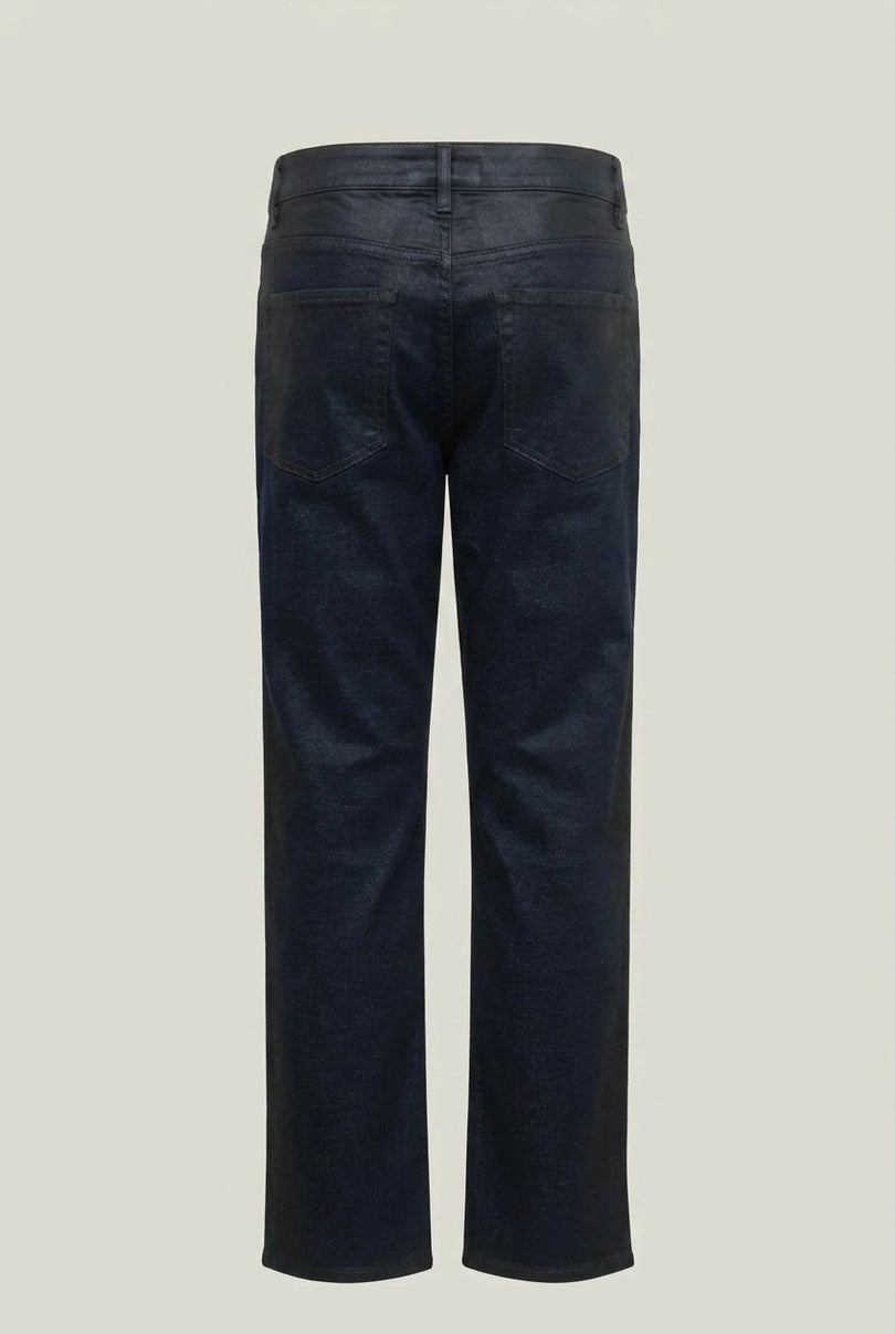 Side Waxed Tapered Jeans - Navy - Back