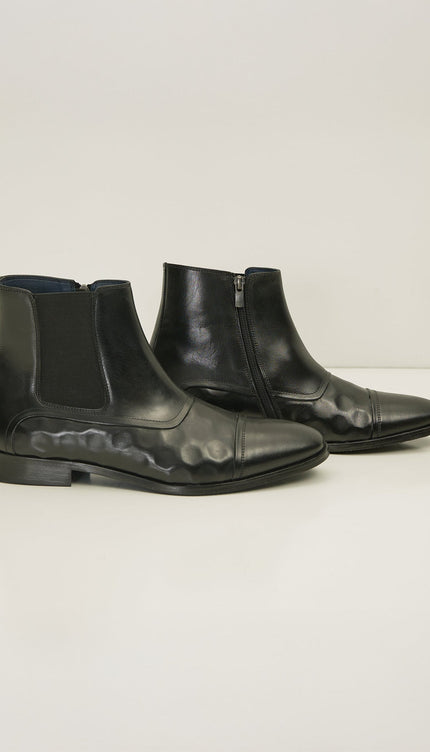 Side Zip Chelsea Boots - Black - Ron Tomson