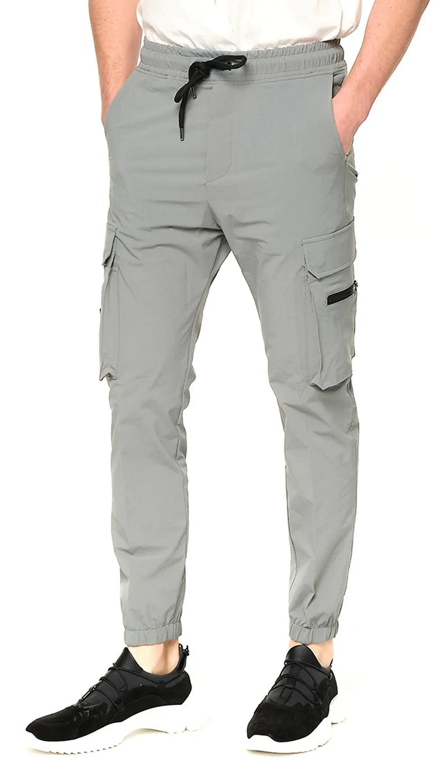 Side Zip - Pocket Track Pants - Teal - Ron Tomson