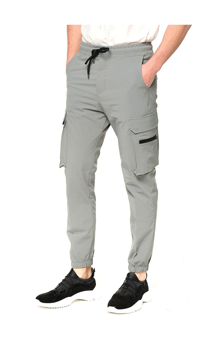 Side Zip - Pocket Track Pants - Teal - Ron Tomson