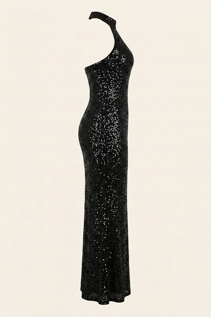 Allover Embellish Dress - Black - Side
