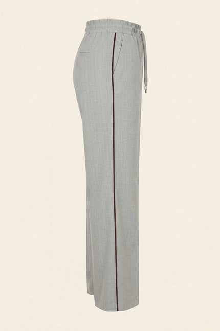 Pinstripe Double-Breasted Wool Suit - Grey - Side