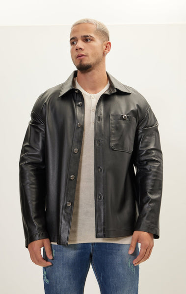 silver-button-leather-shirt-