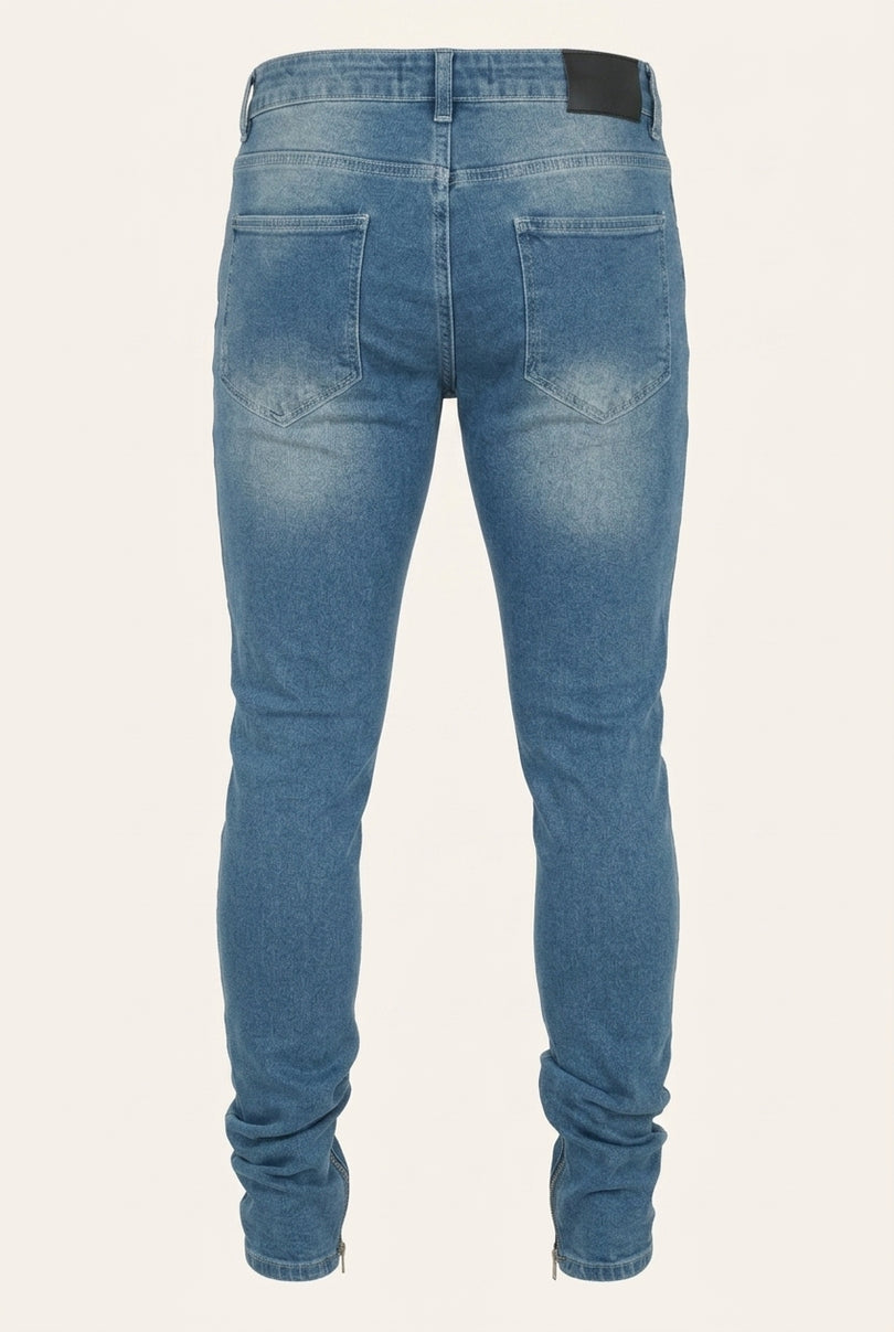 Skinny Fit Jeans - Light Blue - Back