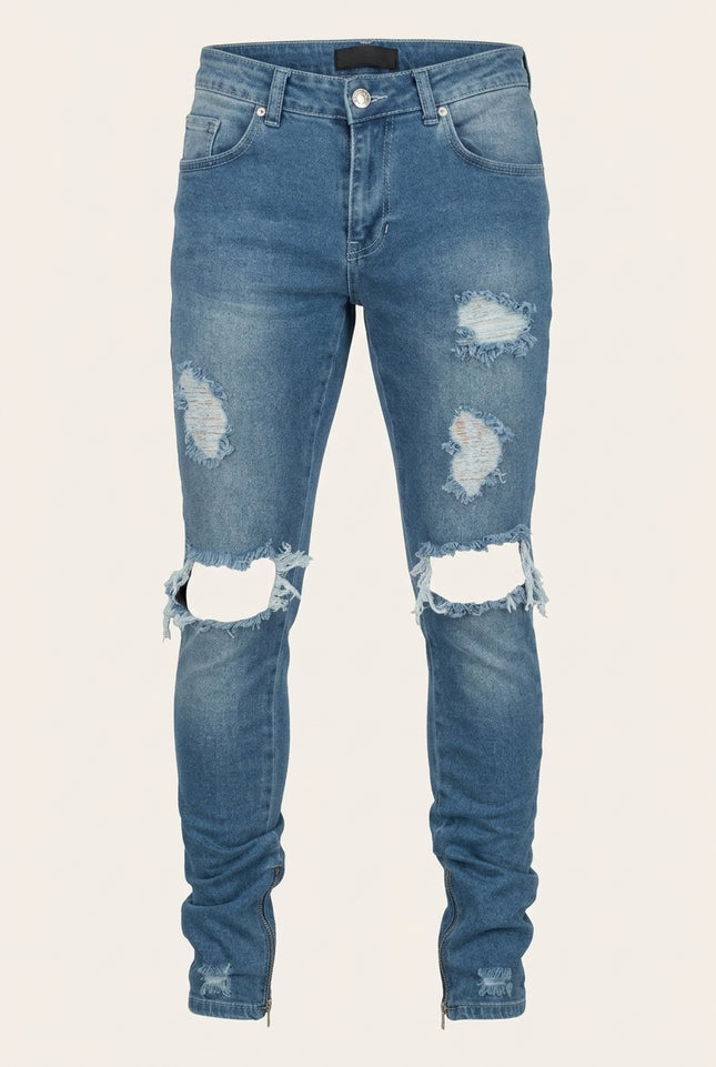 Skinny Fit Jeans - Light Blue - Front