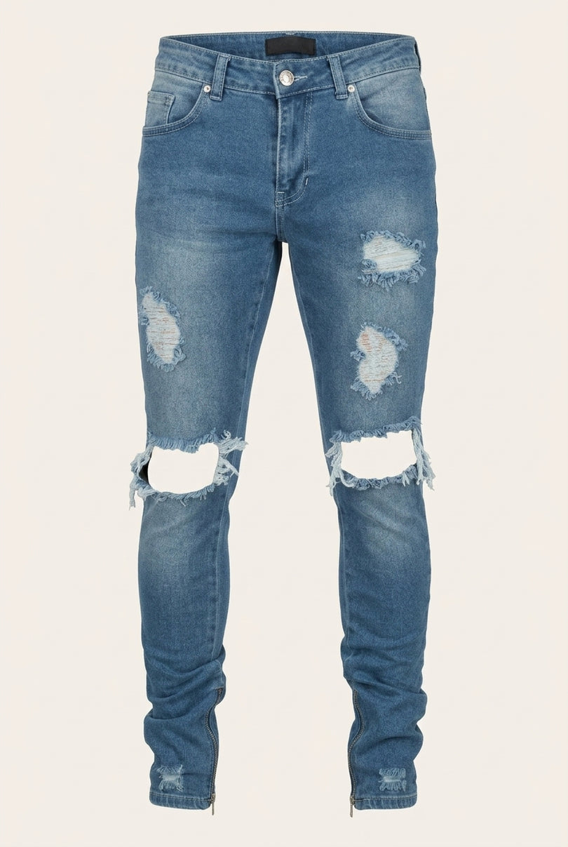 Skinny Fit Jeans - Light Blue - Front