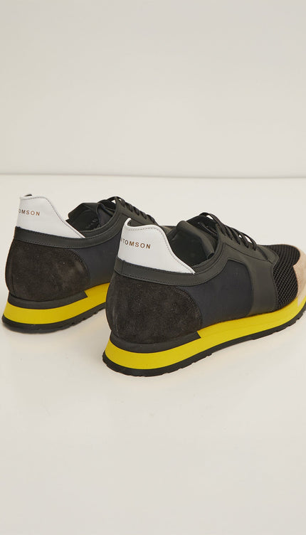 Skyscraper Runner Sneaker 2 Genuine Leather - Black Yellow - Ron Tomson