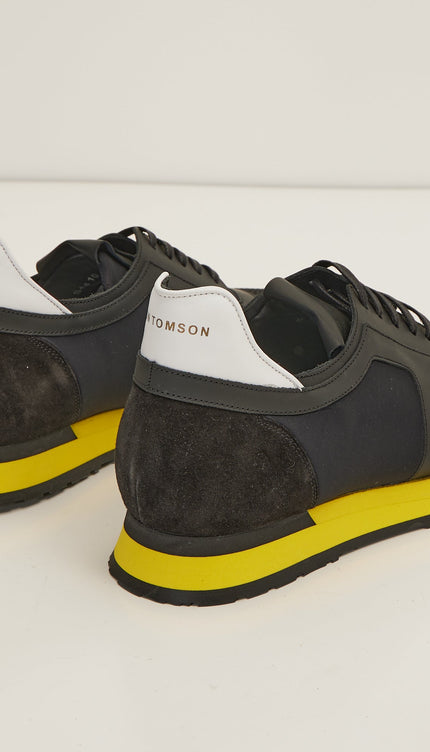 Skyscraper Runner Sneaker 2 Genuine Leather - Black Yellow - Ron Tomson