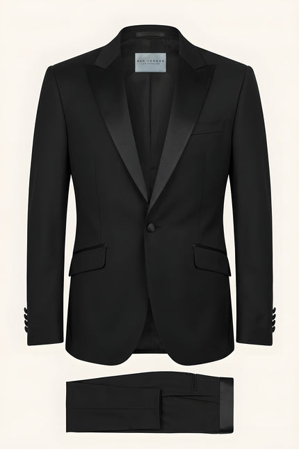 Slant Pocket Peak Lapel Tuxedo - Black - Product