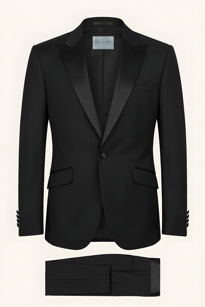 Slant Pocket Peak Lapel Tuxedo - Black - Product
