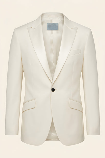 Slant Pocket Peak Lapel Tuxedo - White - Product