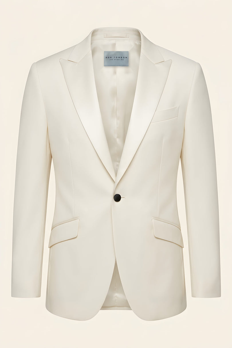 Slant Pocket Peak Lapel Tuxedo - White - Product