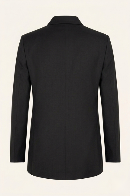 Sleek Safari Wool Suit Black - Back