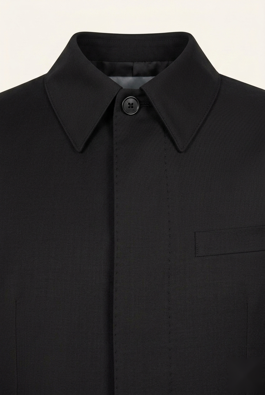 Sleek Safari Wool Suit - Black | Mens Single Breasted | Ron Tomson