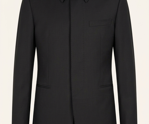Sleek Safari Wool Suit - Black | Mens Single Breasted | Ron Tomson