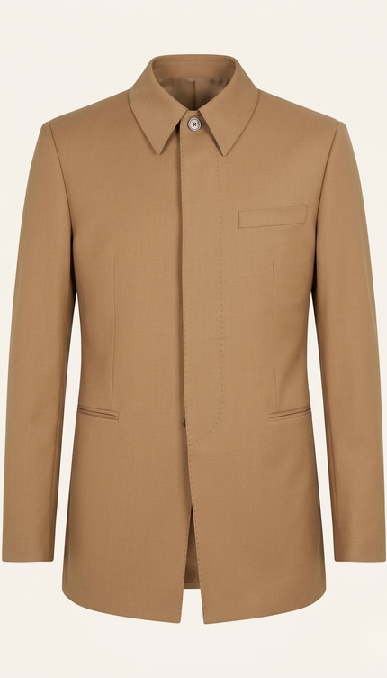 Sleek Safari Wool Suit
