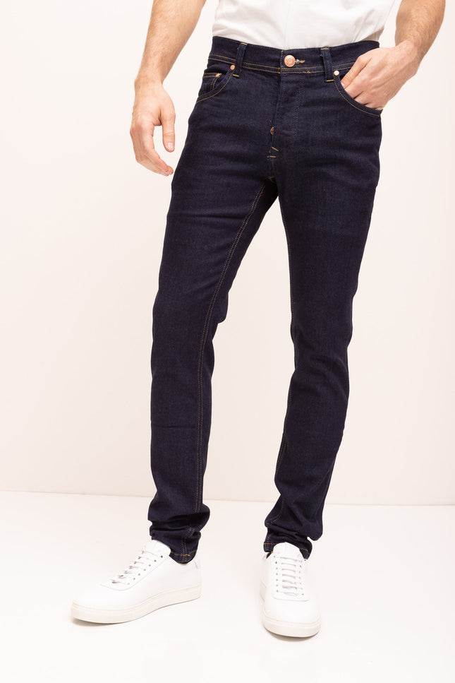 Sleek Tapered Jeans - Dark Blue - Ron Tomson