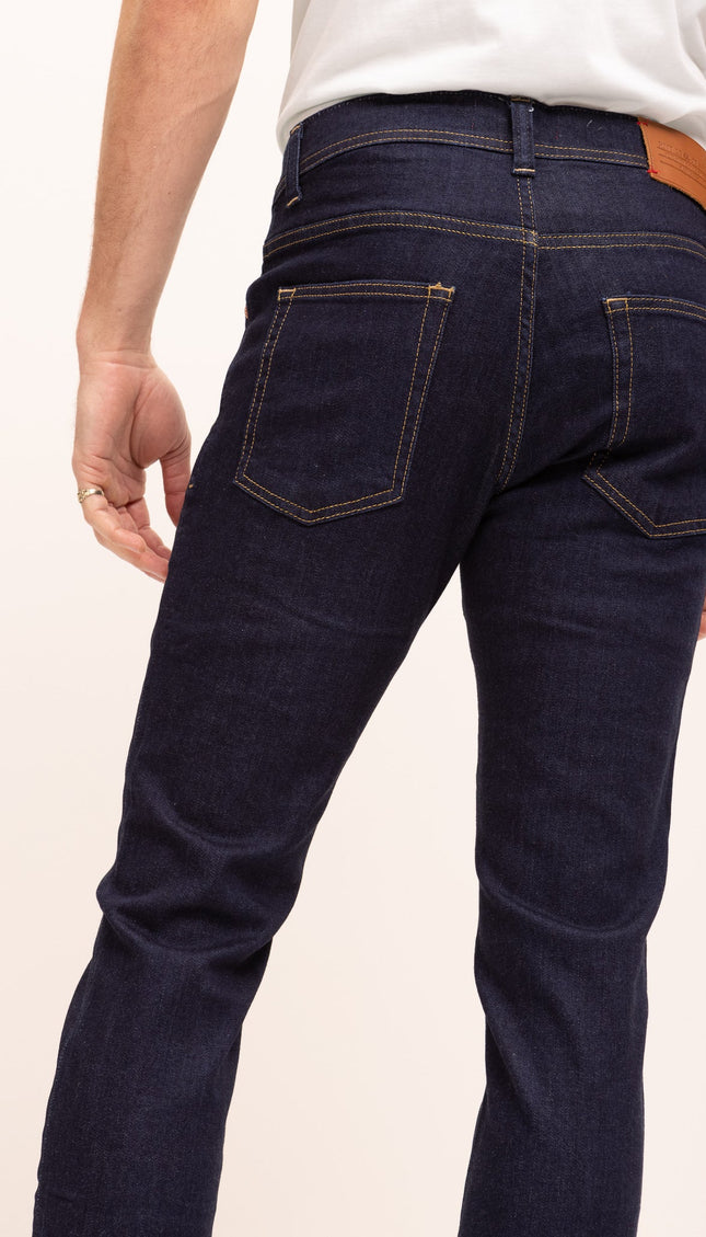 Sleek Tapered Jeans - Dark Blue - Ron Tomson