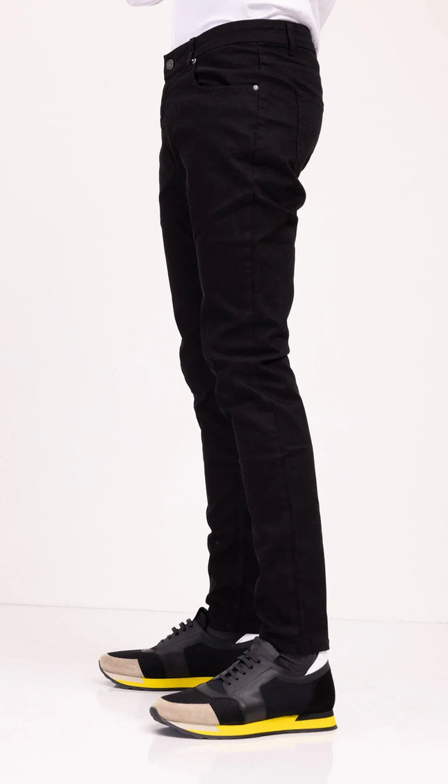 Slim Cut Everyday Denim Jeans - Black - Ron Tomson