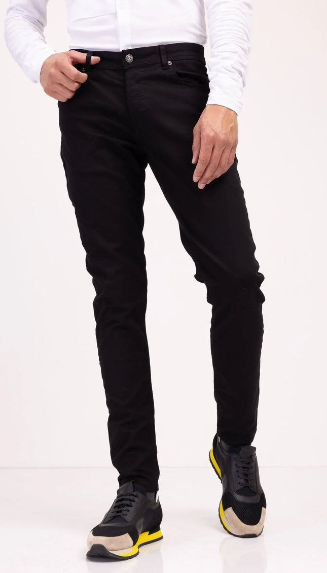 Slim Cut Everyday Denim Jeans - Black - Ron Tomson