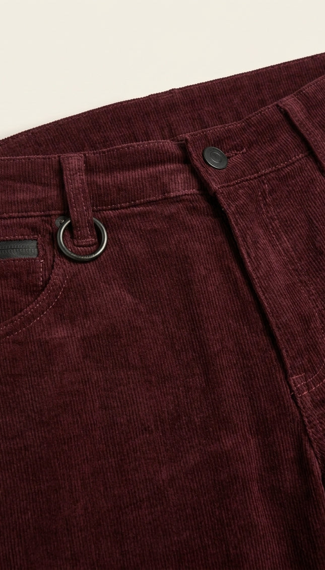Slim Fit Corduroy Jeans - Wine - Detail
