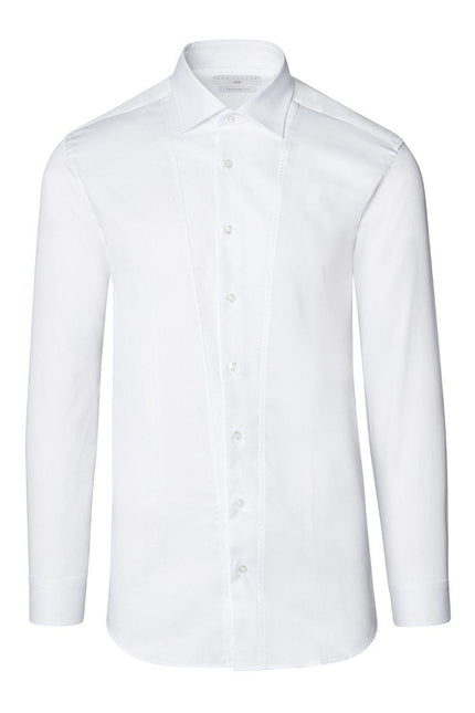 Men's Slim Fit Pique Front Tuxedo Shirt - White Men's Slim Fit Pique Front Tuxedo Shirt - White