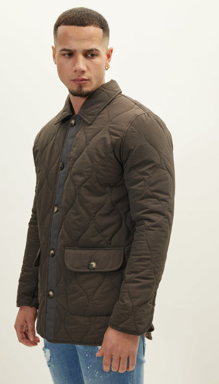 Snap Button Closure Autumn Coat - Anthracite - Ron Tomson