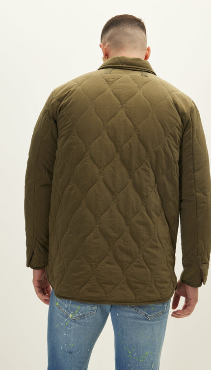 Snap Button Closure Autumn Coat - Khaki - Ron Tomson