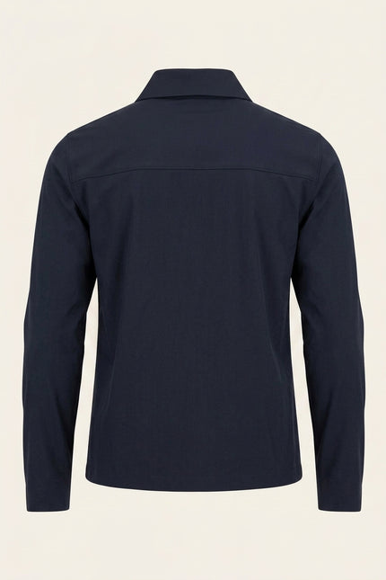Snap Button Shirt Jacket - Navy - Back