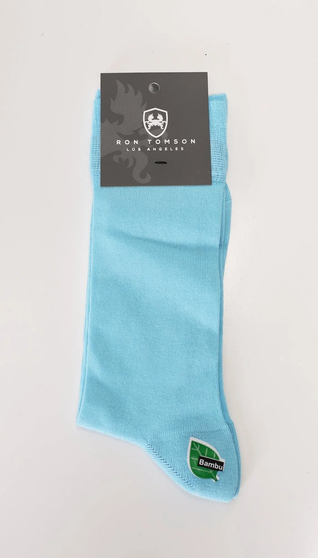 Solid Light Blue Sock - Ron Tomson