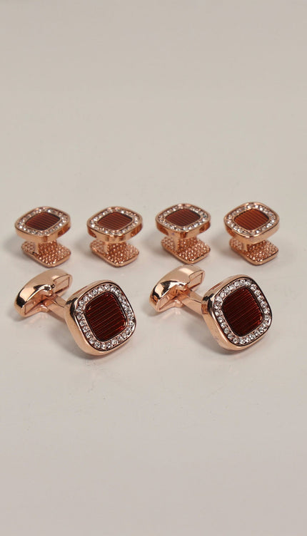 Square Diamonds Cufflinks Stud Set - Ron Tomson