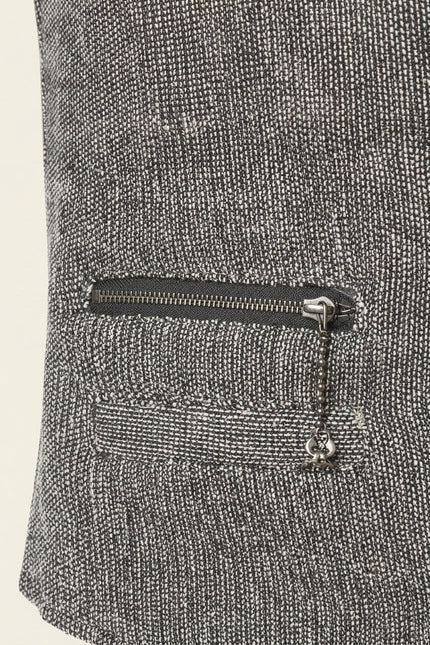 Men's Stand-Collar Marled Knit Vest - Grey | Ron Tomson